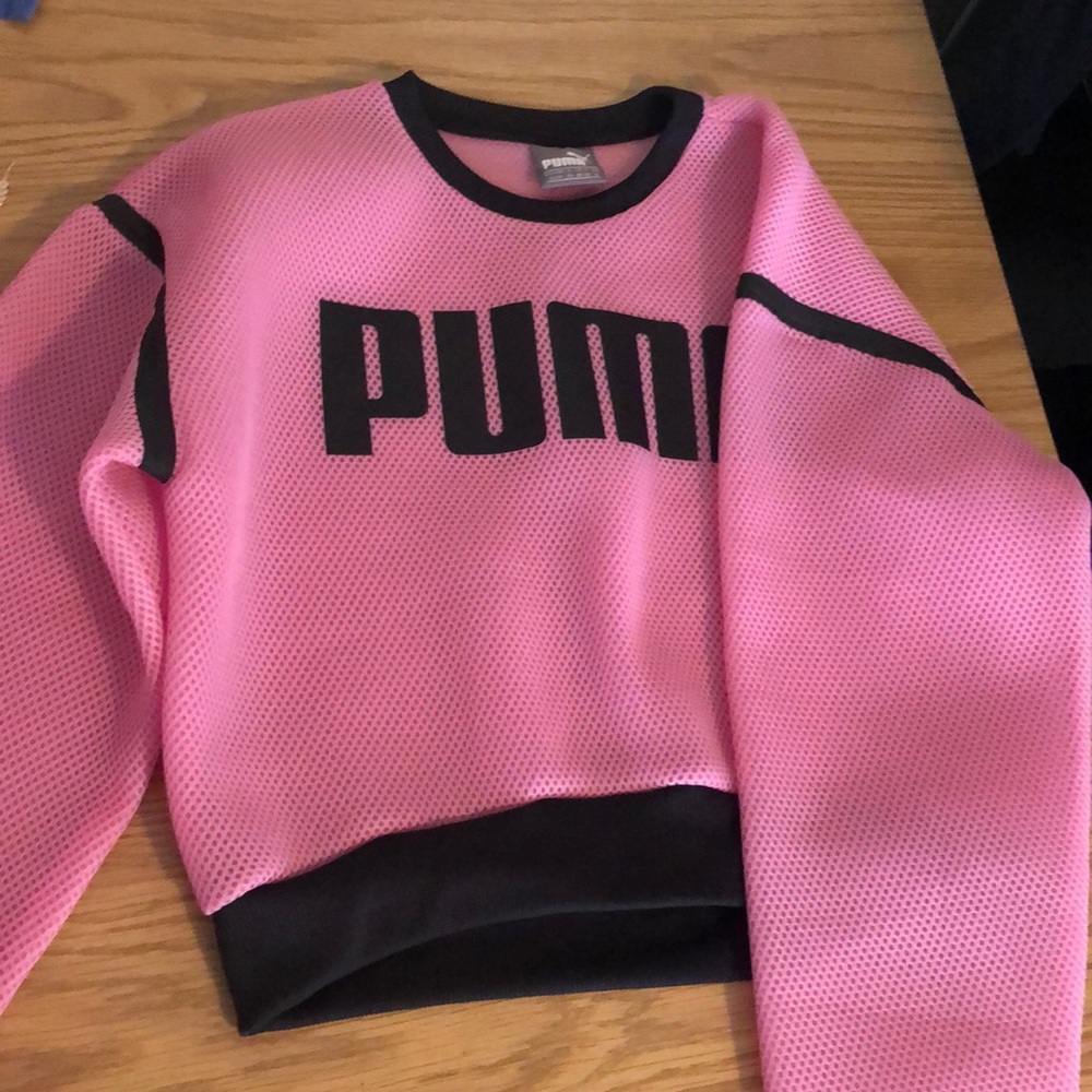 Puma mesh crop top / crewneck